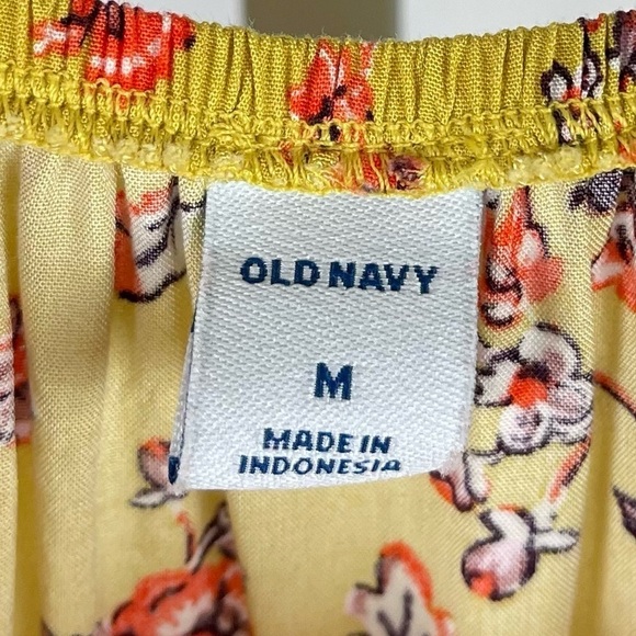 Old Navy Medium Floral Ruffle Boho Swing Tiered Dress Summer Cottagecore Pockets - Picture 7 of 9